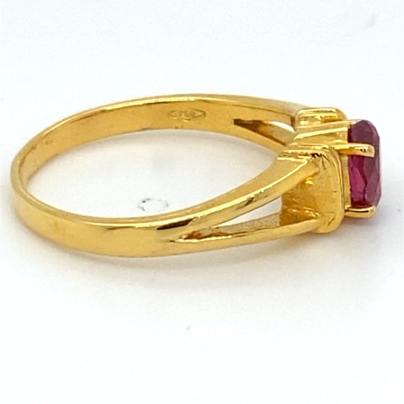 Mozambique Ruby .80ct Solid 18K Yellow Gold Ring - Picture 4 of 7